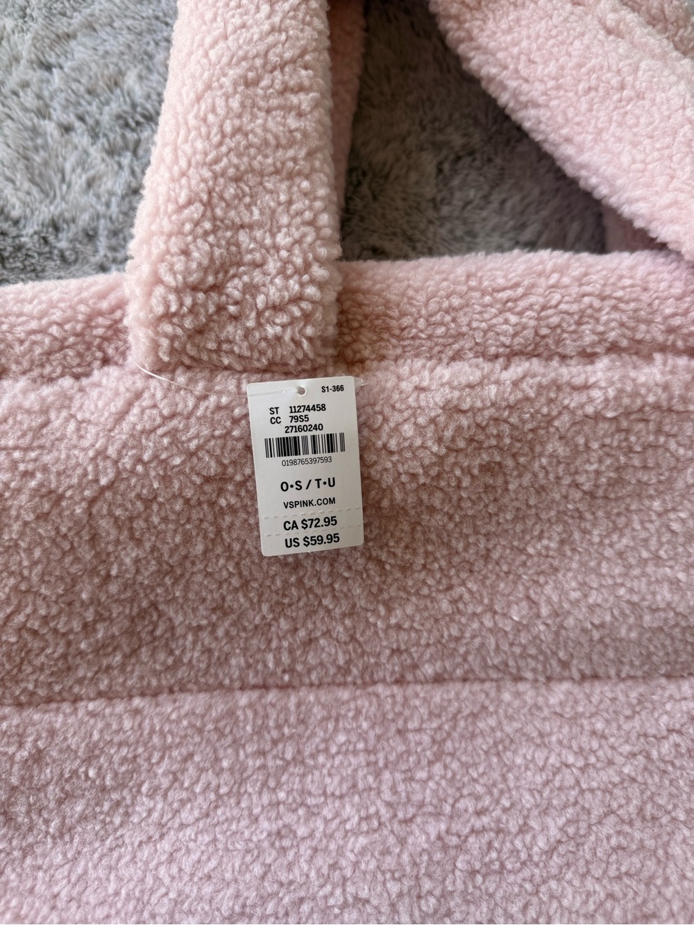 PINK Victoria's Secret Kids' Plush Sherpa Jacket in Pale Pink